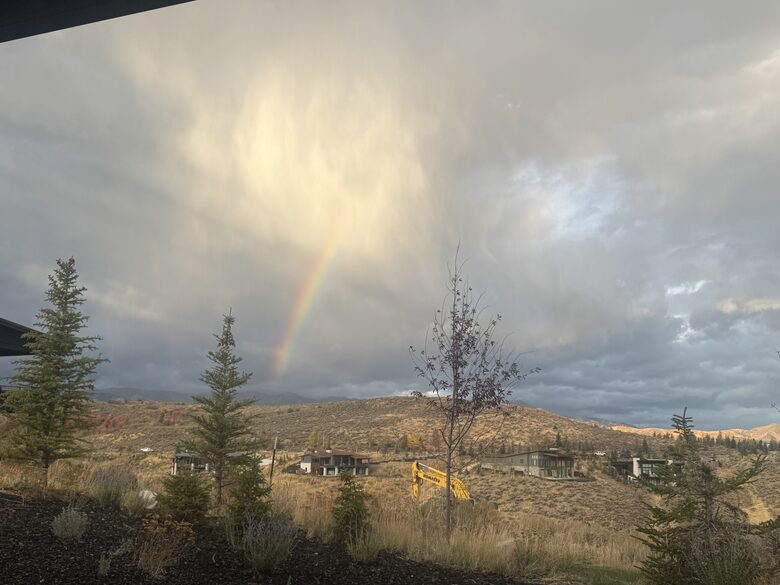 you may see a rainbow from the hot tub