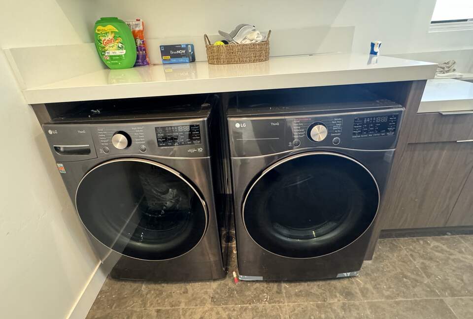 Full laundry and dryer