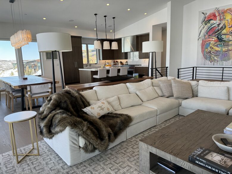 Great room with Kitchen in background