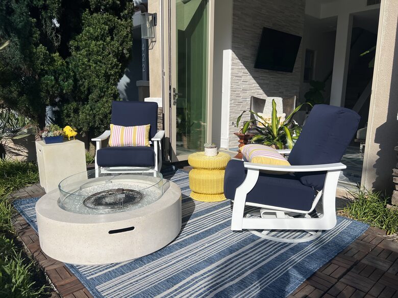 Front Patio with Fire Pit and Rocker Chairs