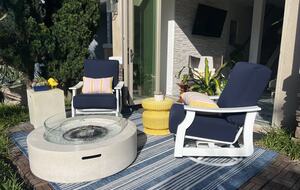 Front Patio with Fire Pit and Rocker Chairs