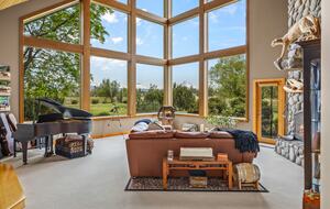 Great Room with beautiful view of the Three Sisters Mountains