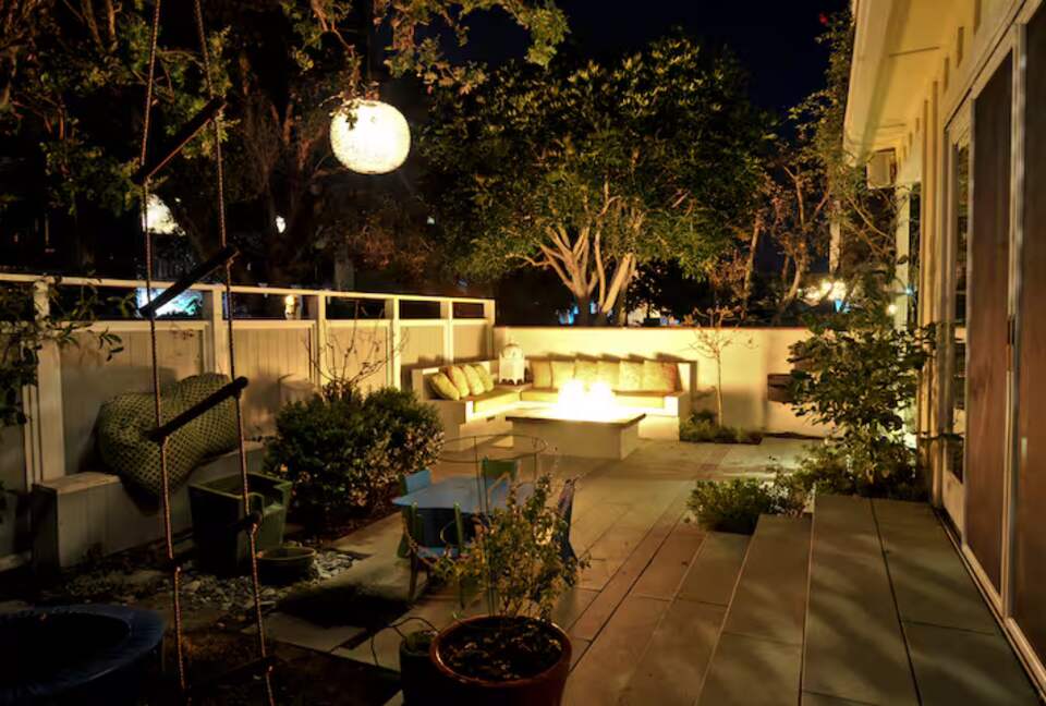 Front Porch with Couch seating, fire pit & additional outdoor couch