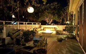 Front Porch with Couch seating, fire pit & additional outdoor couch