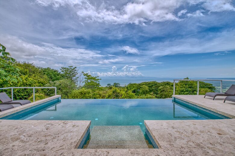 Infinity Edge Pool Above Carara Rainforest and Pacific Coast - Tarcoles, Costa Rica