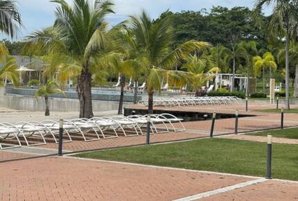 View of pool area from patio