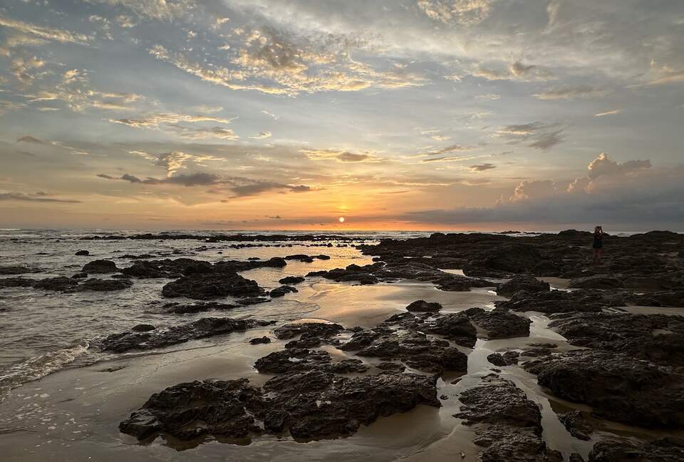 The beach view West with a sunset