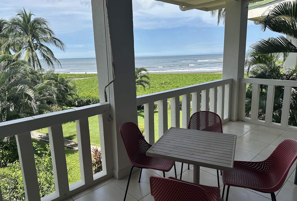 View of the beach from the terrace