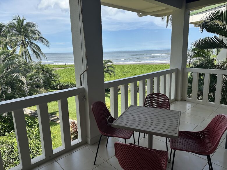 View of the beach from the terrace