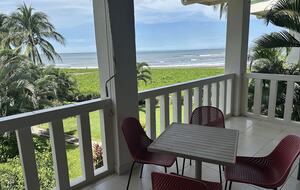 View of the beach from the terrace