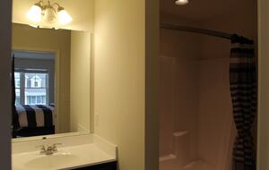 Upper level primary bedroom full bathroom