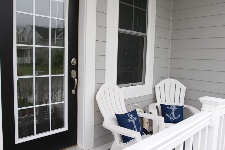 Front porch from front bedroom