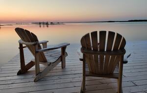 Large dock with over 500 feet of private waterfont beach