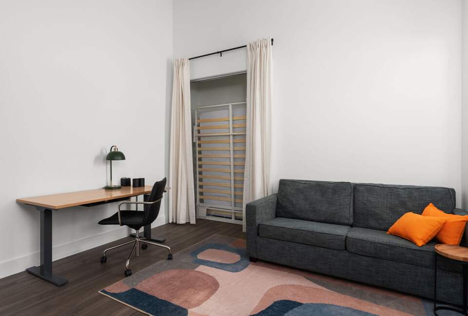 queen murphy and queen sofa bed (west elm)