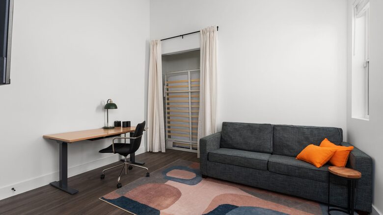 queen murphy and queen sofa bed (west elm)