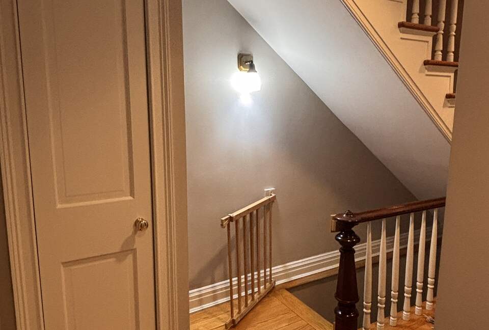 Access to unfinished basement with laundry and storage