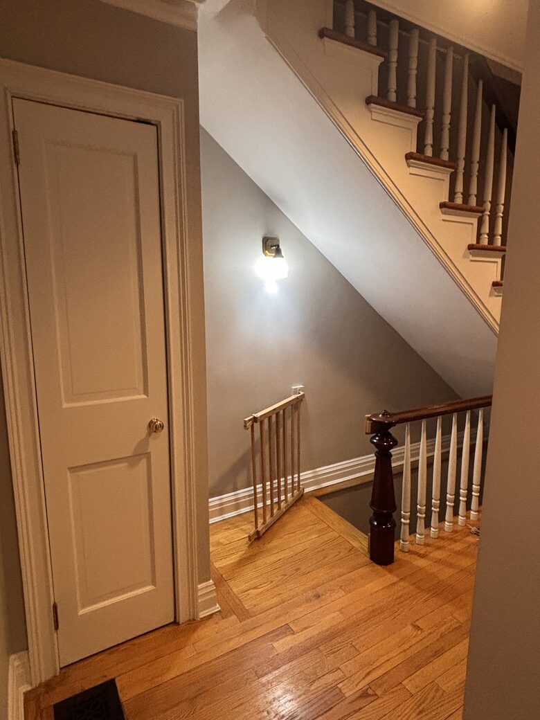 Access to unfinished basement with laundry and storage