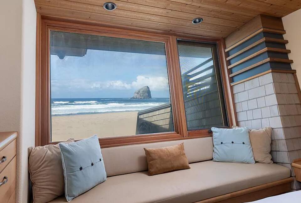 Direct Oceanfront Home Framing Haystack Rock - Pacific City, Oregon