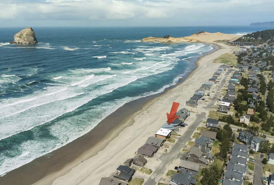 Direct Oceanfront Home Framing Haystack Rock - Pacific City, Oregon