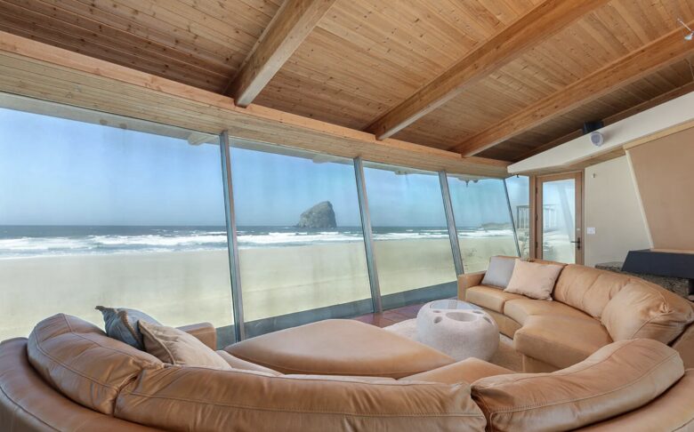 Direct Oceanfront Home Framing Haystack Rock - Pacific City, Oregon