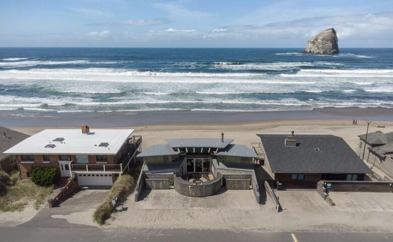 Direct Oceanfront Home Framing Haystack Rock - Pacific City, Oregon