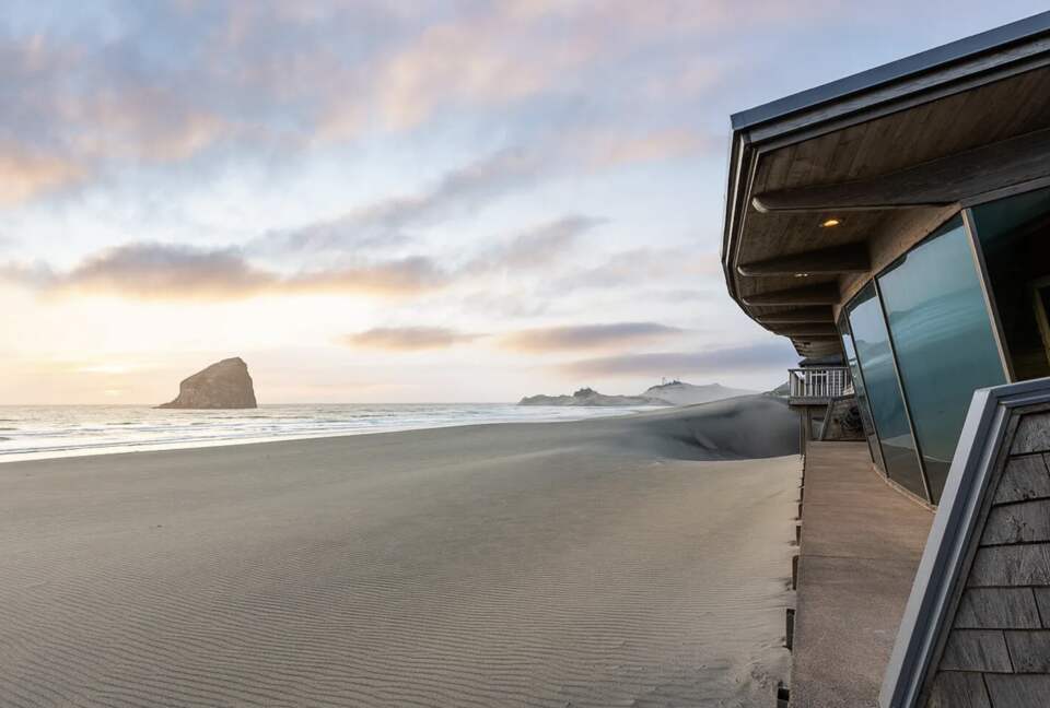 Direct Oceanfront Home Framing Haystack Rock - Pacific City, Oregon