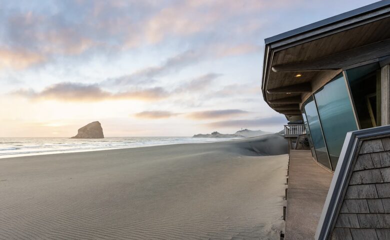 Direct Oceanfront Home Framing Haystack Rock - Pacific City, Oregon