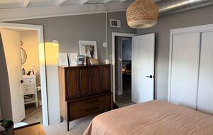 Master Bedroom with Sliding Glass Door to Patio