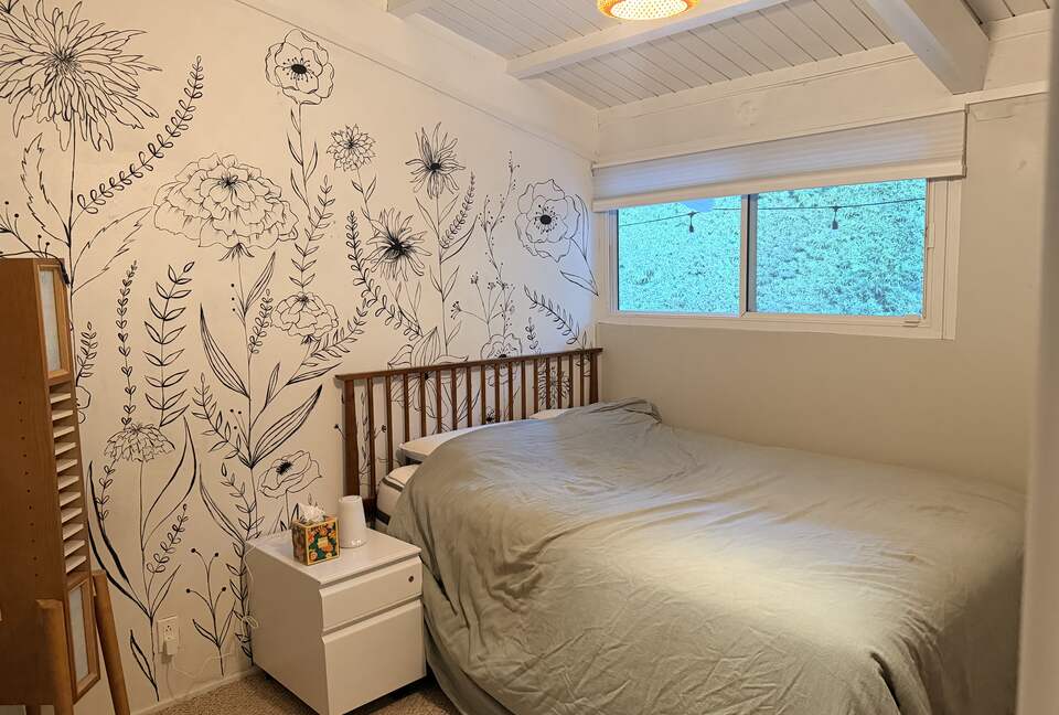 Guest Bedroom view from Hallway. Queen bed