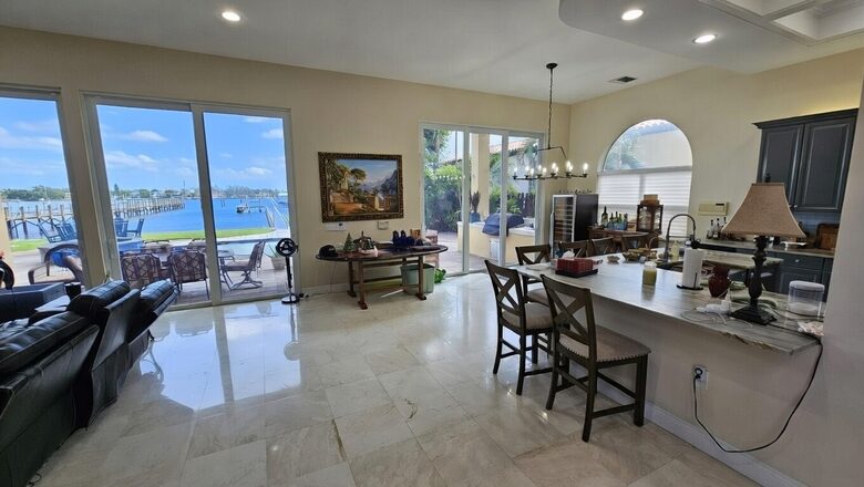 Living room views with bar stools