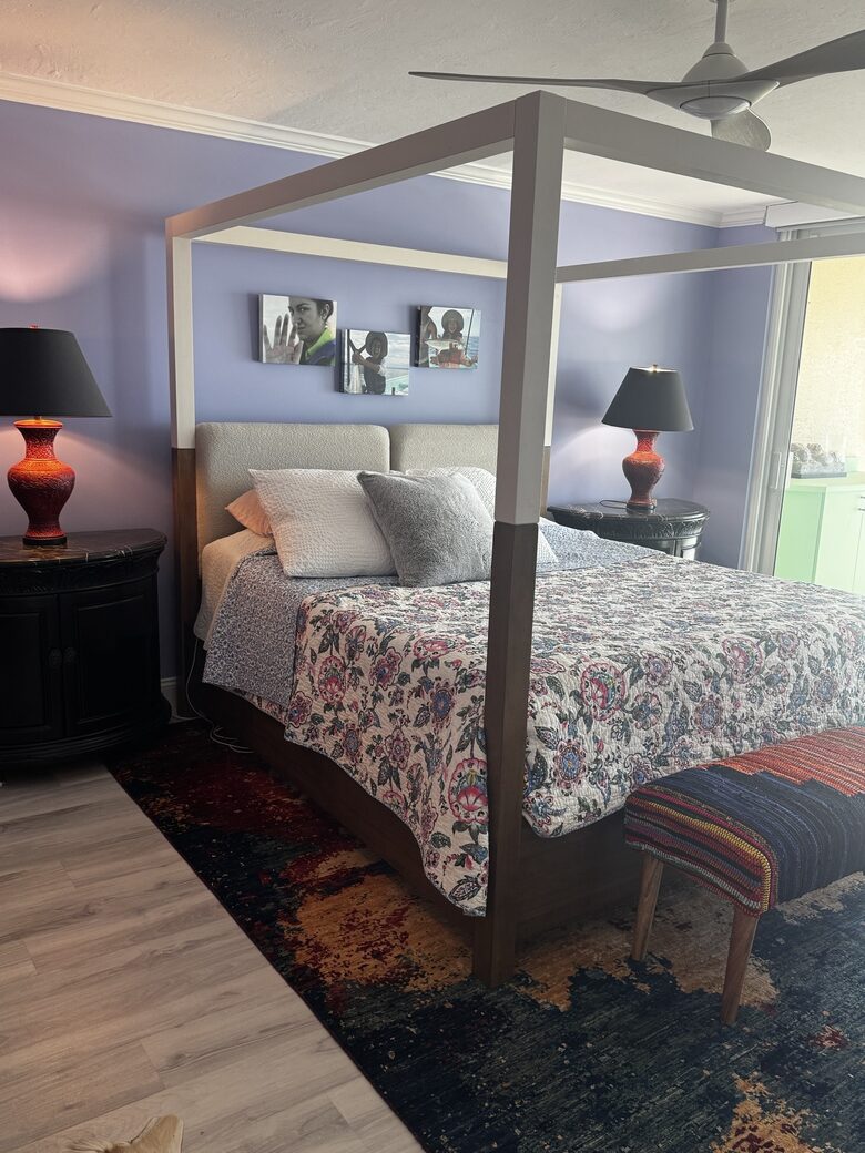 Master bedroom, king Sleep Number bed with balcony