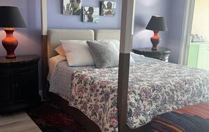 Master bedroom, king Sleep Number bed with balcony