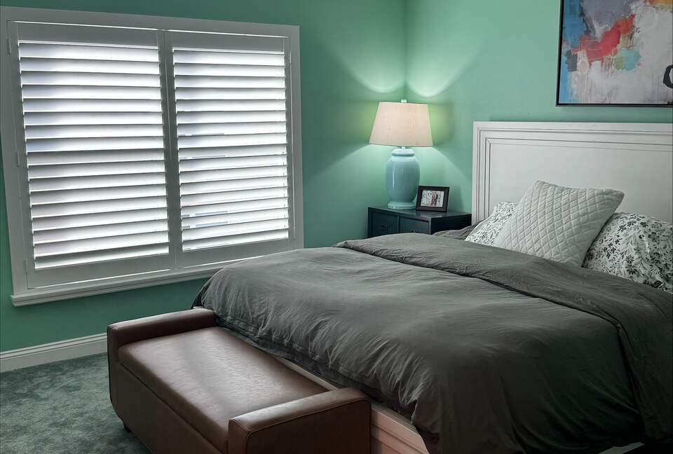 2nd bedroom with King bed and full bath