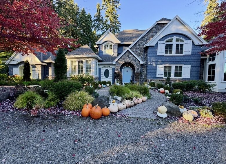 Front Entrance with Cobble Stone Walkway and Water Feature