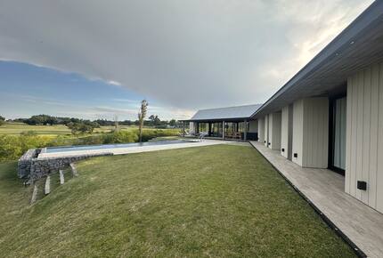View of bedrooms' access to pool