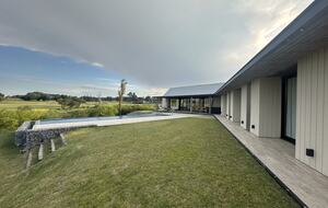 View of bedrooms' access to pool