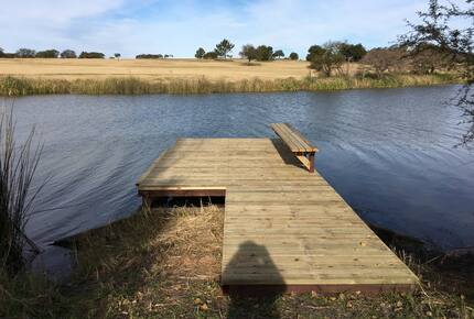 Dock to the lake, good for fishing and meditation