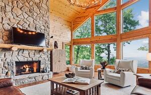 Seven-Acre Mountain Lodge with Long-Range Smoky Views - Maggie Valley, North Carolina