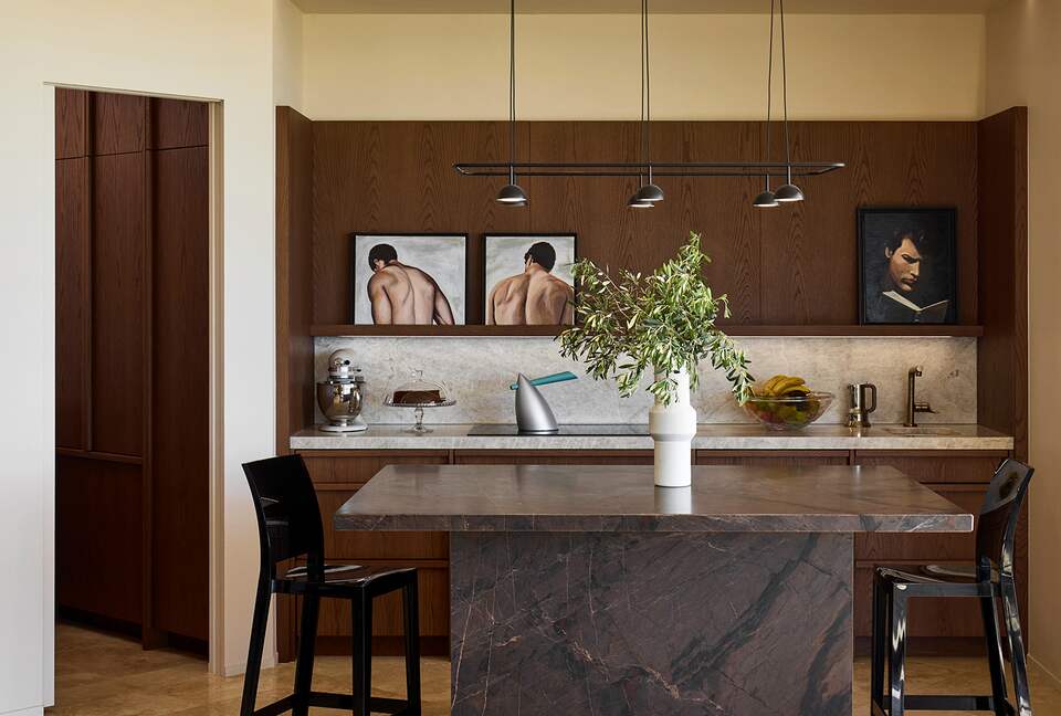 Kitchen with scullery on the left