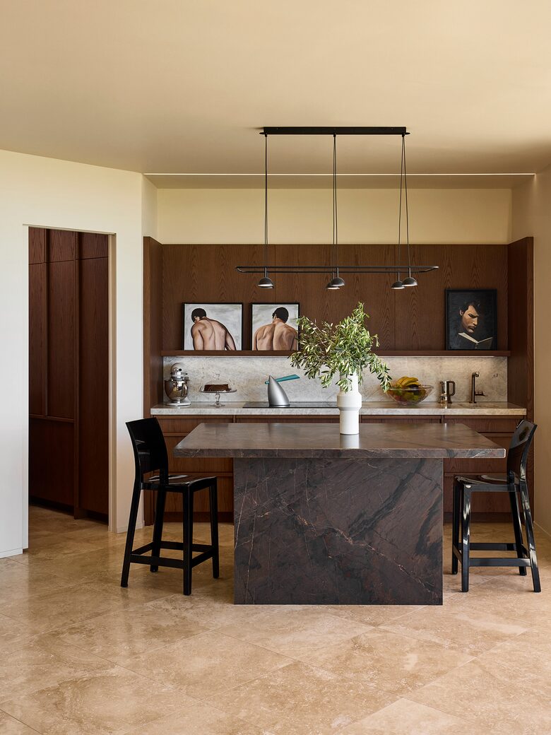 Kitchen with scullery on the left