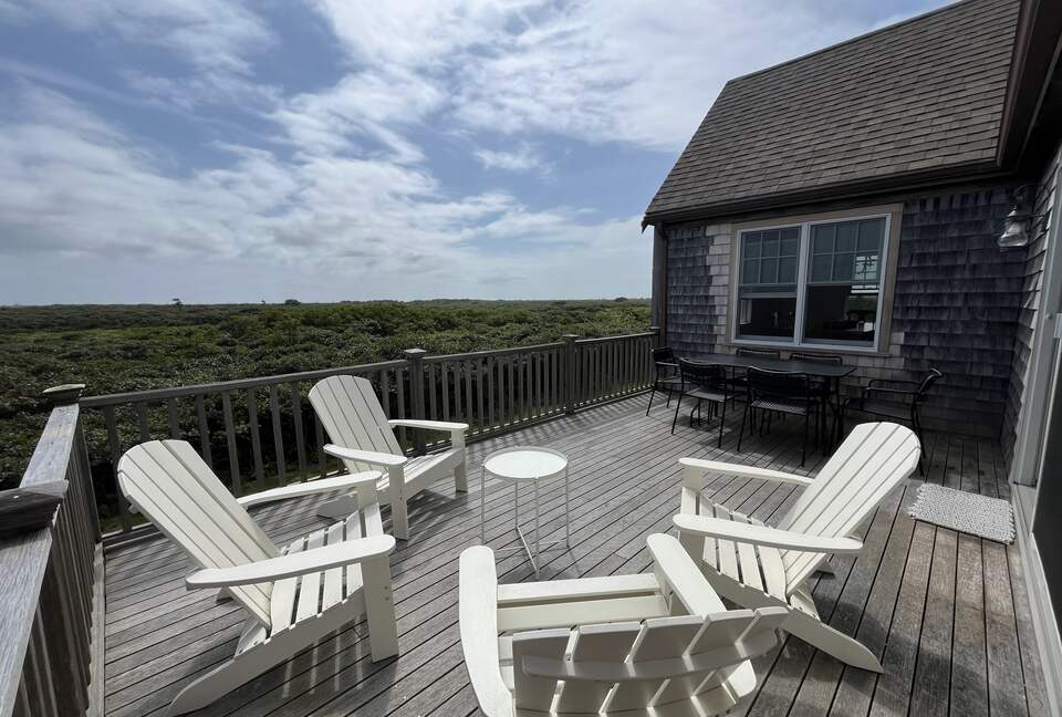 Deck seating with dining area for 6.