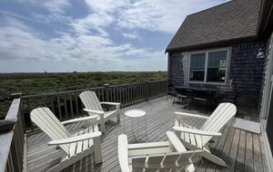 Deck seating with dining area for 6.