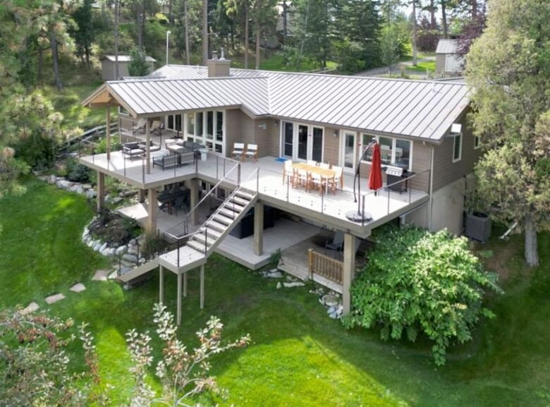 Private Flathead Lakefront Estate with Dock, Hot Tub & Panoramic Mountain Views - Rollins, Montana