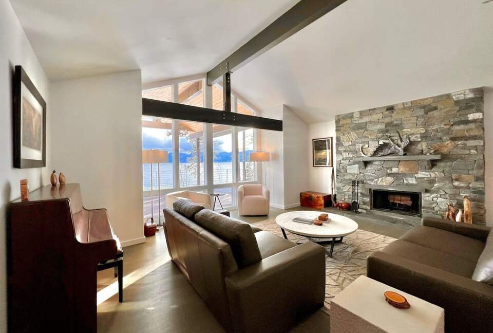 Private Flathead Lakefront Estate with Dock, Hot Tub & Panoramic Mountain Views - Rollins, Montana