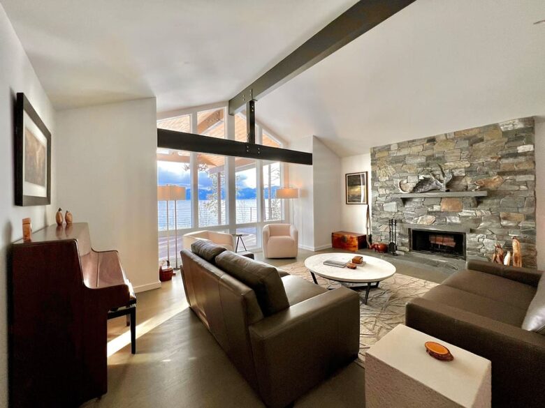 Private Flathead Lakefront Estate with Dock, Hot Tub & Panoramic Mountain Views - Rollins, Montana