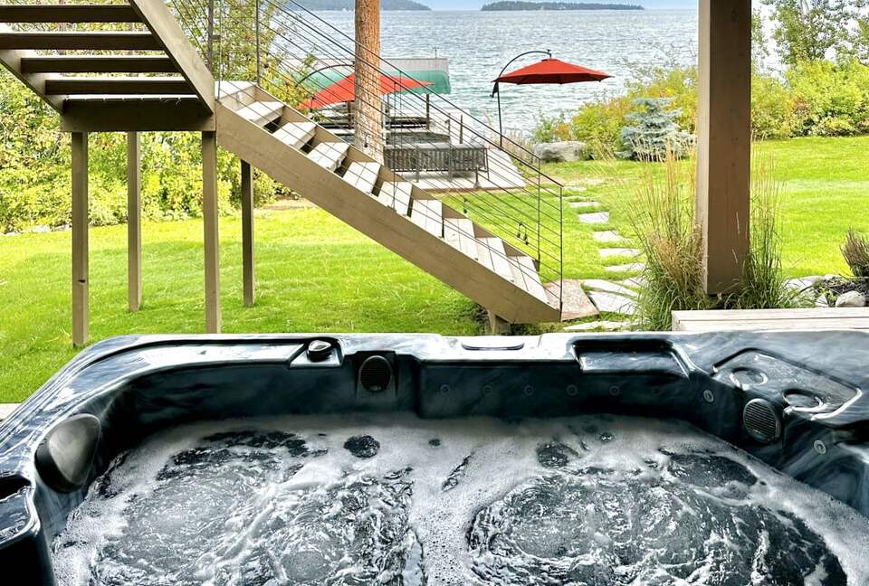Private Flathead Lakefront Estate with Dock, Hot Tub & Panoramic Mountain Views - Rollins, Montana