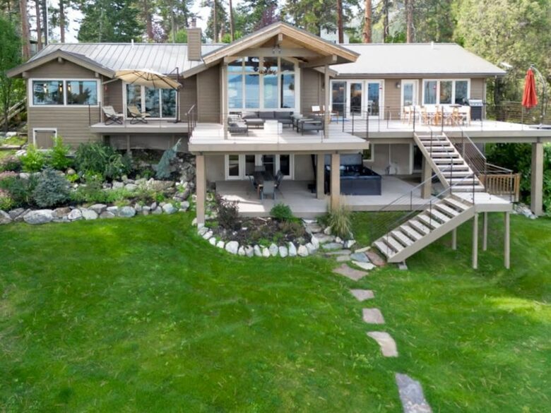 Private Flathead Lakefront Estate with Dock, Hot Tub & Panoramic Mountain Views - Rollins, Montana