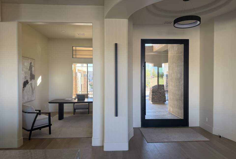 Large, Pivot front door and office