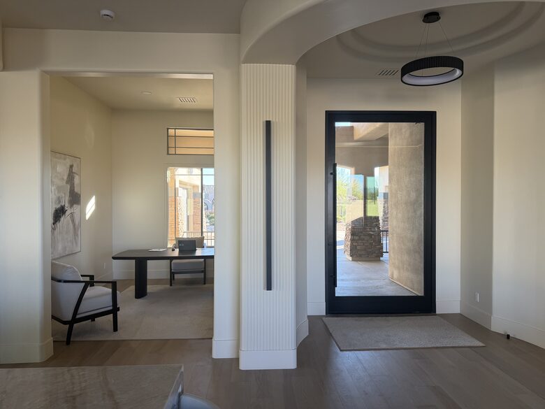 Large, Pivot front door and office