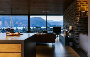 Breathtaking Lake Wanaka and Southern Alps Panorama Above Town - Wānaka, New Zealand